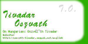 tivadar oszvath business card